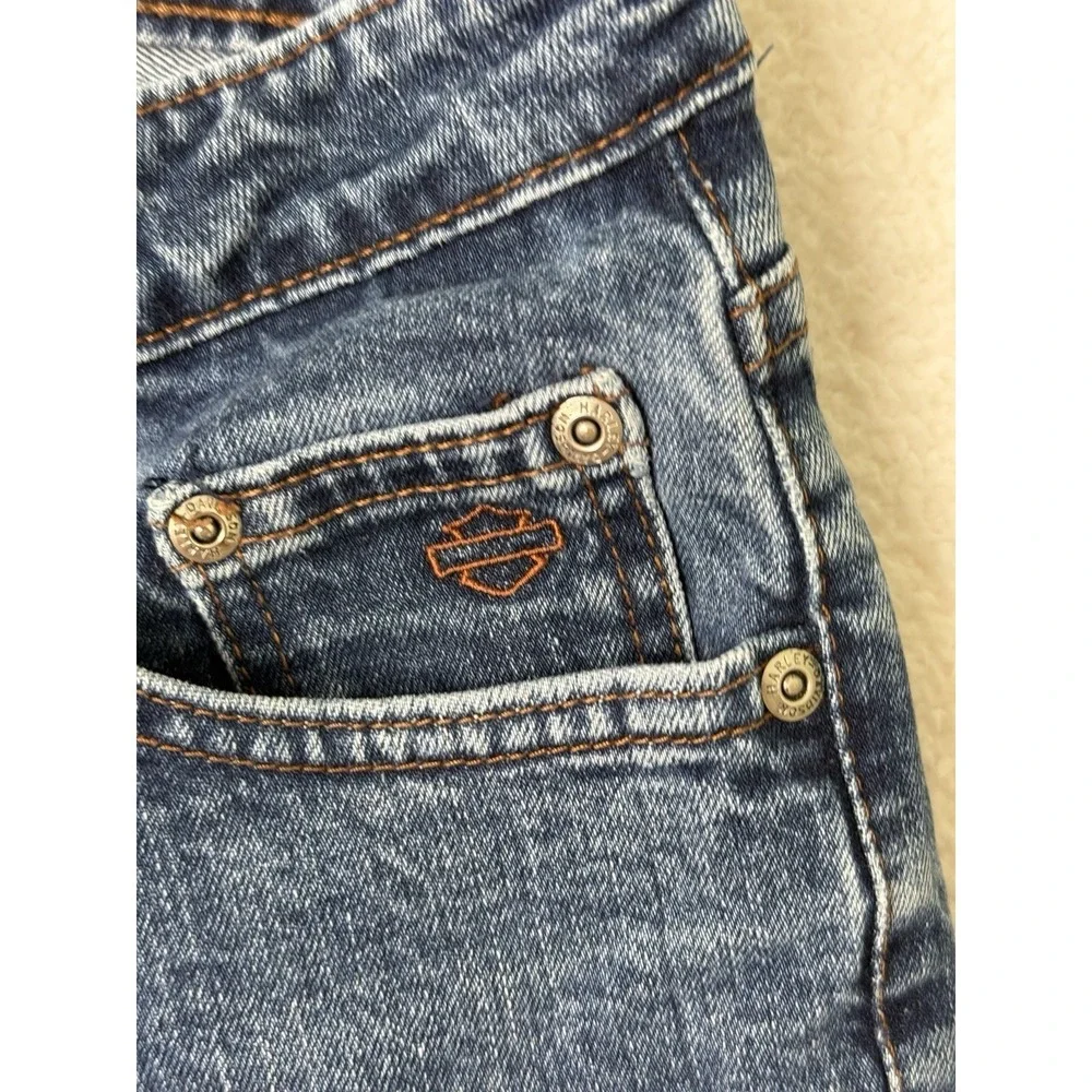Harley Davidson Womens Jeans Straight Leg Denim Medium Wash Size 6L‎ 29 x 33